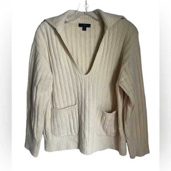 J crew collared cotton boucle sweater beach - Picture 2 of 7